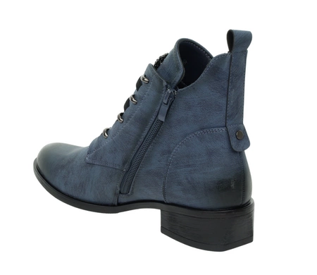Niebieskie botki damskie ocieplane eleganckie i wygodne od Jezzi