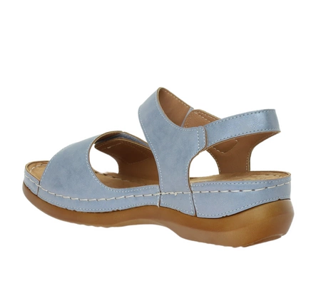 Zdrowotne sandały damskie regulowane na rzepy eleganckie i sportowe Jezzi