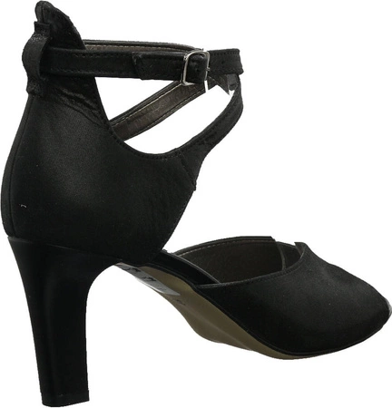 Czarne sandały na szpilce damskie ze skóry naturalnej Gino Fabiani - Produkt Polski