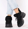Czarne sneakersy damskie zimowe ocieplane Jezzi