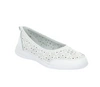 Białe skórzane baleriny damskie sportowe czółenka płaskie Jezzi