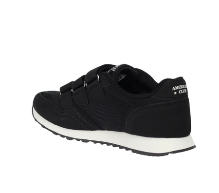 Czarne adidasy młodzieżowe na rzepy z wkładką MEMORY FOAM American Club