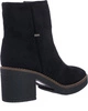 Czarne botki damskie na klocku zamszowe Emma