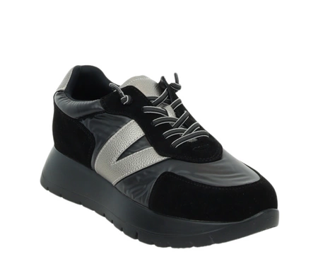 Czarne adidasy damskie na platformie jesienne VINCEZA