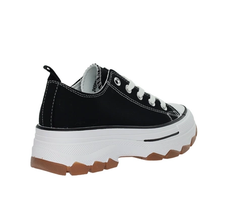 Czarne adidasy trampki damskie na grubej podeszwie platformie NEWS