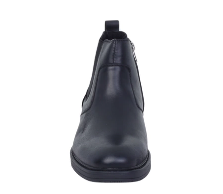 Czarne skórzane sztyblety męskie botki ocieplane trzewiki American Club