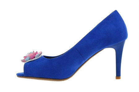 Czółenka na szpilce zamszowe szafirowe Jezzi