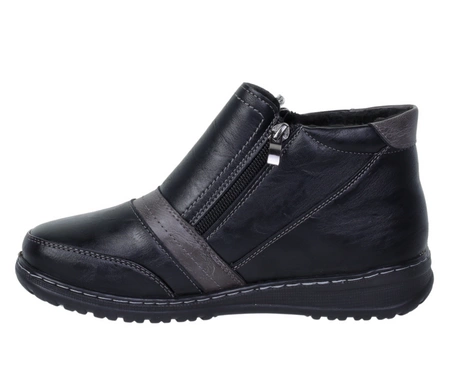 Ciepłe buty zimowe damskie na dwa zamki babcine botki na zimę UNISOFT