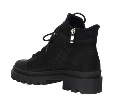 Czarne trapery damskie skórzane buty górskie Polskie Gino Fabiani