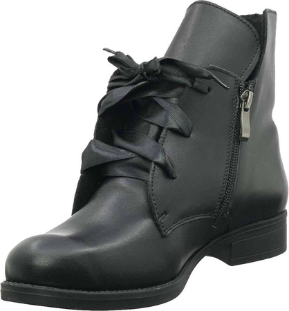 Botki czarne płaskie skórzane damskie Gino Fabiani