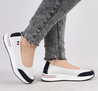 Sportowe czółenka damskie skórzane baleriny Jezzi