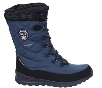 Granatowe wysokie śniegowce damskie z membraną porządne i ciepłe American Club