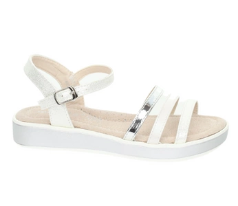 Białe sandały dziecięce dla dziewczynki na grubej podeszwie MissE