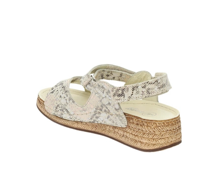 Eleganckie ortopedyczne sandały damskie skórzane na rzepy HELIOS