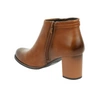Brązowe botki damskie na obcasie do kostki eleganckie i ocieplane Jezzi