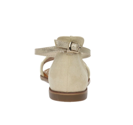 Beżowe płaskie sandały z zakrytą piętą od Jezzi