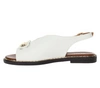 Eleganckie białe płaskie sandały damskie Jezzi