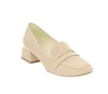 Beżowe eleganckie półbuty damskie wsuwane na niskim obcasie AZALI