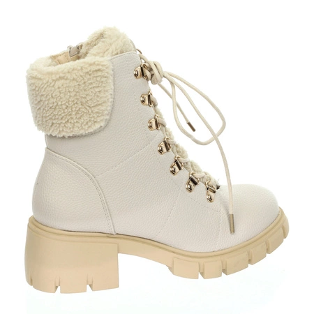 Traperki ocieplane z futerkiem na klocku Jezzi