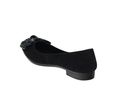 Baleriny damskie czarne zamszowe balerinki NEWS