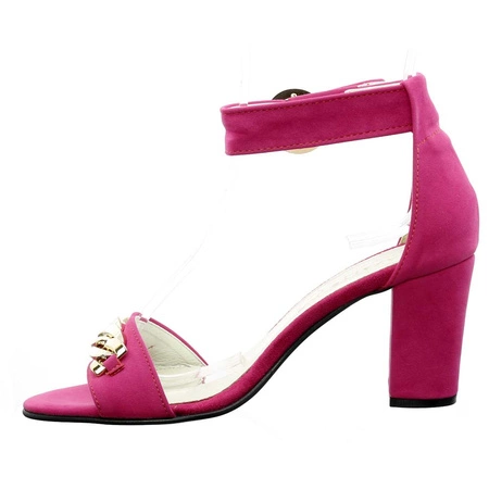 Sandały na słupku fuksja Azali Polskie