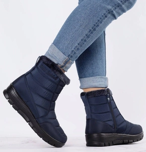 Niskie śniegowce damskie z futerkiem na zamek Jezzi