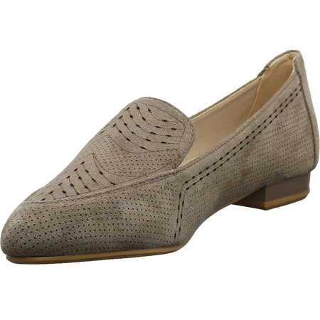 Zamszowe półbuty damskie czółenka płaskie Jezzi