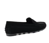 Czarne zamszowe mokasyny damskie z eko skóry Jezzi