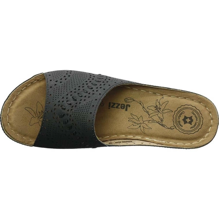 Klapki damskie komfortowe skórzane szyte Jezzi