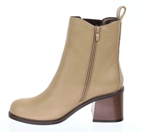 Piękne botki ocieplane w kolorze brązowo-beżowym Jezzi