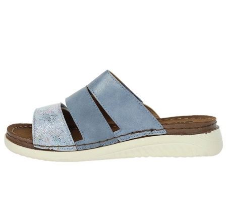 Eleganckie i zdrowotne klapki damskie płaskie na rzepy Jezzi