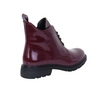 Bordowe lakierowane botki damskie zimowe na płaskiej podeszwie Jezzi