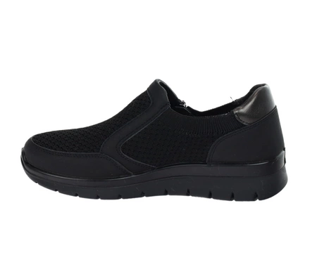 Czarne komfortowe półbuty damskie na zamek sportowe UNISOFT