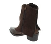 Czekoladowe botki damskie kowbojki na niskim obcasie Jezzi