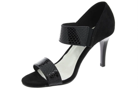 Czarne sandały damskie na szpilce z zakrytą piętą Jezzi
