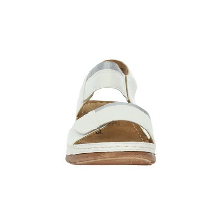 Białe komfortowe sandały damskie na rzepy szpitalne Jezzi