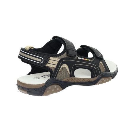 Sandały chłopięce na rzepy sportowe ze skórzaną wkładką American Club