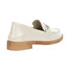 Beżowe skórzane lakierowane lordsy płaskie mokasyny damskie VINCEZA