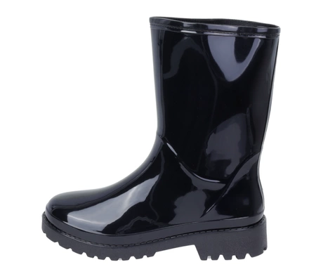 Kalosze damskie czarne wysokie elastyczna cholewka Gumowce HAIDRA