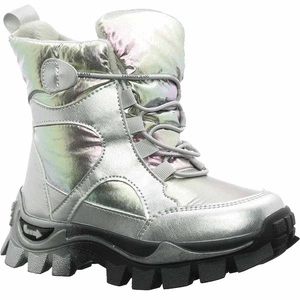 Srebrne śniegowce dziewczęce trzewiki Clibee