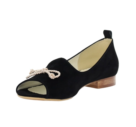 Czarne eleganckie baleriny z odkrytymi palcami od Azali