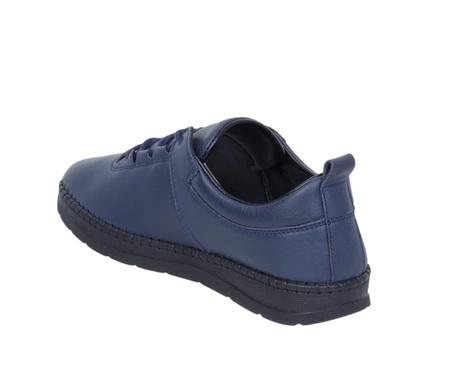 Granatowe skórzane półbuty damskie komfortowe MODO