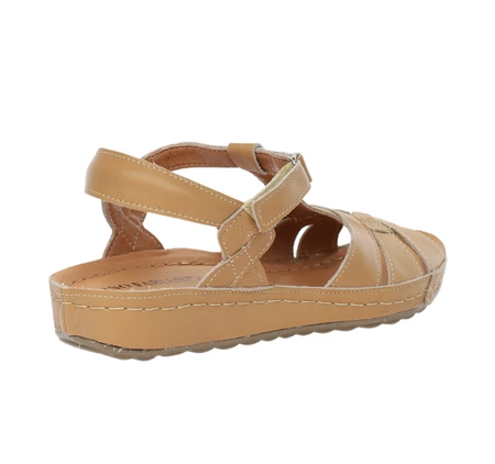 Skórzane sandały damskie płaskie komfortowe Gino Fabiani - Produkt Polski