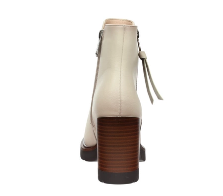 Eleganckie i modne botki na wysokim drewnianym obcasie i platformie VINCEZA