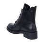 Czarne klasyczne botki damskie skórzane na zamek i sznurowadła Jezzi