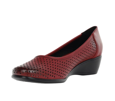 Czerwone czółenka komfortowe ze skórzaną wkładką Jezzi