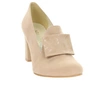 Eleganckie beżowe czółenka na grubym obcasie Dalia- Produkt Polski