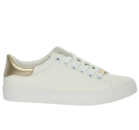 Białe tanie adidasy damskie trampki z eko skóryNEWS