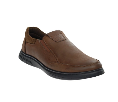 Brązowe skórzane półbuty męskie wsuwane wytrzymałe American Club