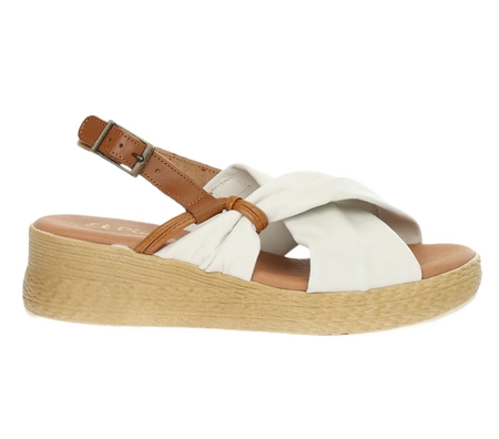 Skórzane sandały damskie na lekkiej koturnie i platformie El Pimpi - Made in Spain